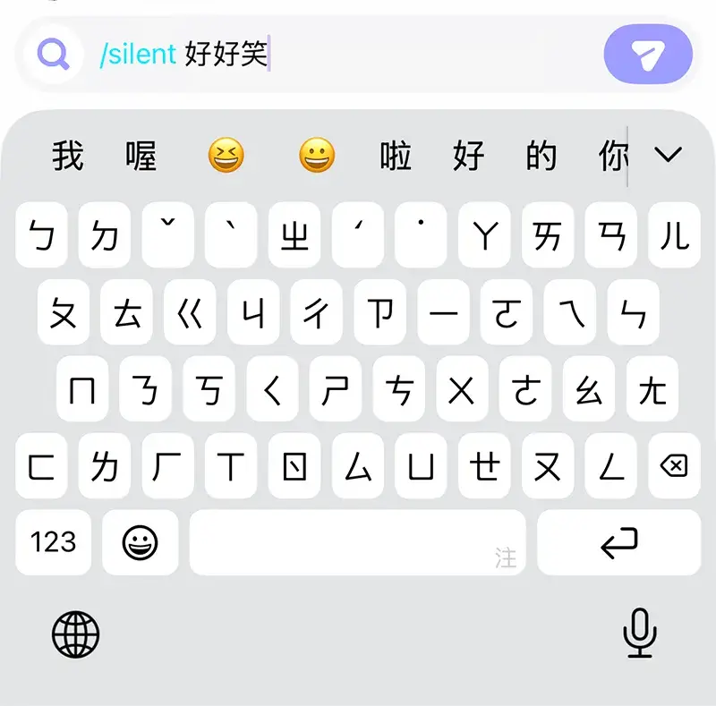 IG 無聲訊息: 在 /silent 後輸入文字